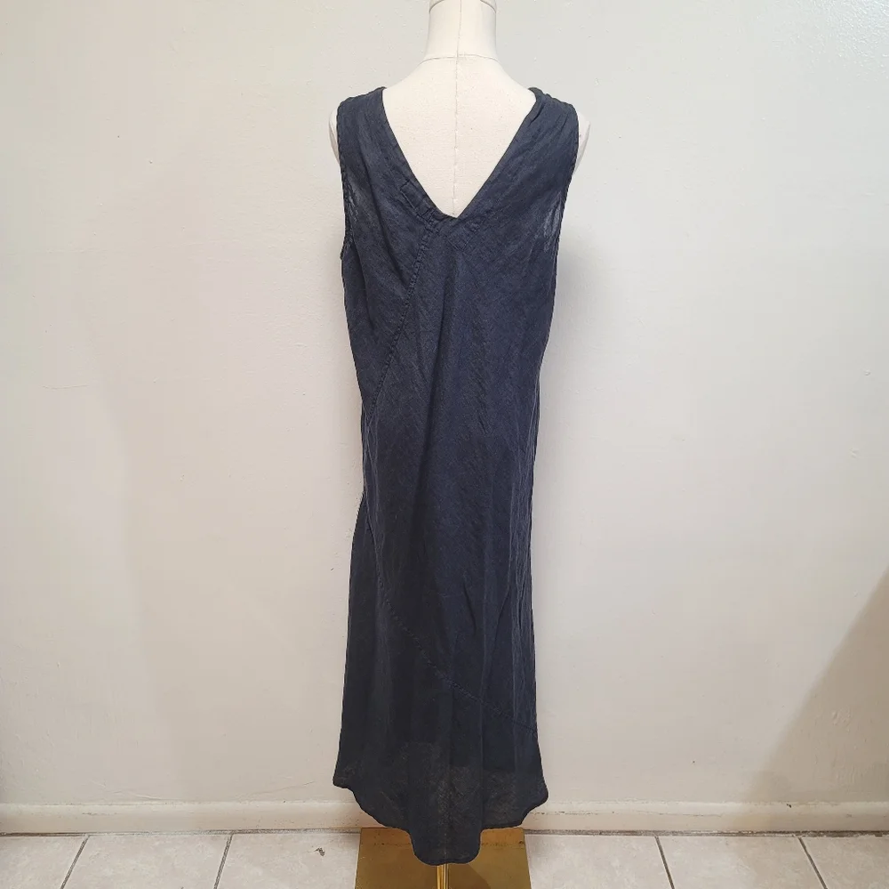 CP Shades Linen V-Neck Midi Dress Size Large